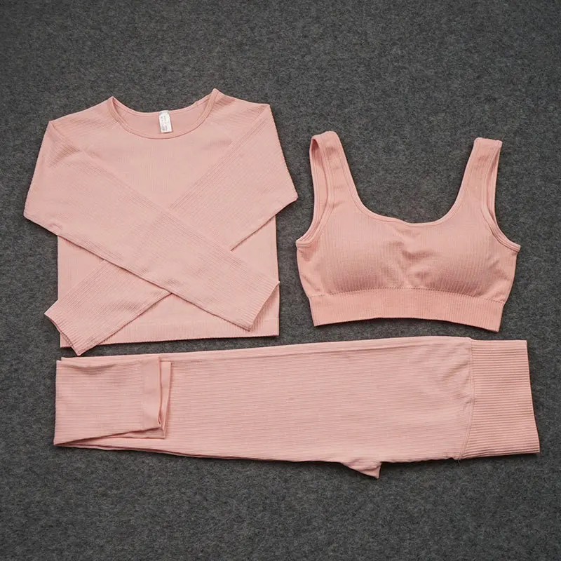 Custom design seamless clothing 3pc long sleeve bra leggings breathable active wear sportswear yoga set women
Custom design seamless clothing 3pc long sleeve bra leggings breathable active wear sportswear yoga set women