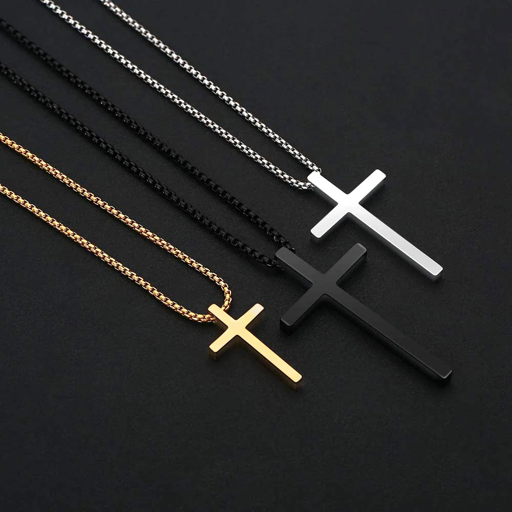 Hot selling Silver Black Gold Stainless Steel Prayer Cross Pendant Chain Necklace for Men Box Chain
Hot selling Silver Black Gold Stainless Steel Prayer Cross Pendant Chain Necklace for Men Box Chain