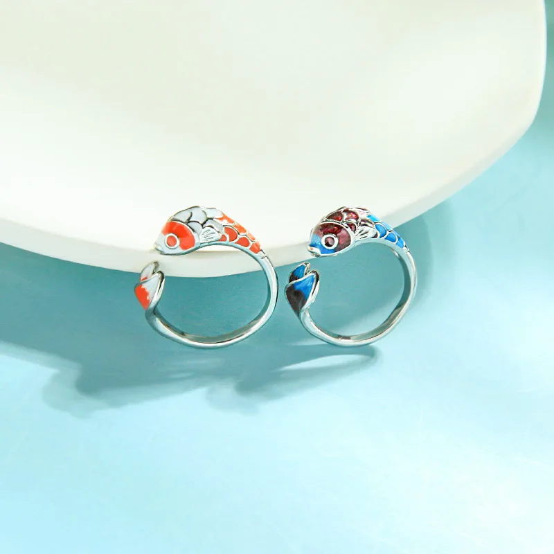 j0401 Japanese Ukiyo Painting Lovely Carp Lucky Ring Enamel Fish Rings Jewelry Women
j0401 Japanese Ukiyo Painting Lovely Carp Lucky Ring Enamel Fish Rings Jewelry Women