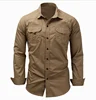 European and American Men's Long Sleeves Outdoor Shirts Cotton Casual Military Shirts