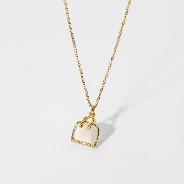 Delicate Opal Stone 18K Gold Jewelry Stainless Steel Chain Chocker Gemstone Bag Shape Pendant Necklace For Women Lady
Delicate Opal Stone 18K Gold Jewelry Stainless Steel Chain Chocker Gemstone Bag Shape Pendant Necklace For Women Lady