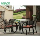 5pcs cast aluminum frame outdoor garden and patio furniture set dining table and chairs