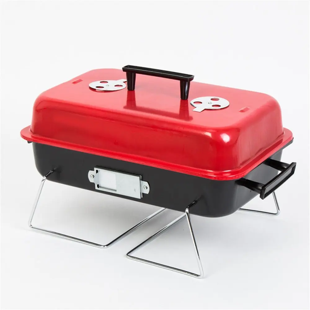 Wholesale rectangular portable charcoal bbq grill fold folding foldable collapsible tabletop barbecue camping balcony stove