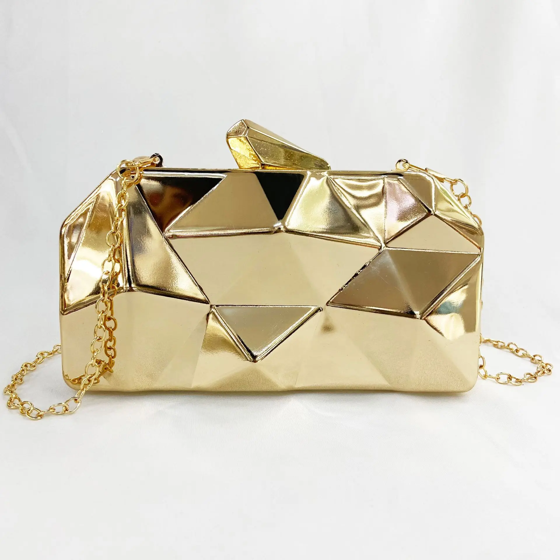 Metallic irregular clutch shiny evenning bag shoulder cross body small purse Jewelry box sun glasses case Square Bling Clutch, Rose gold / light gold / silver
Metallic irregular clutch shiny evenning bag shoulder cross body small purse Jewelry box sun glasses case Square Bling Clutch, Rose gold / light gold / silver