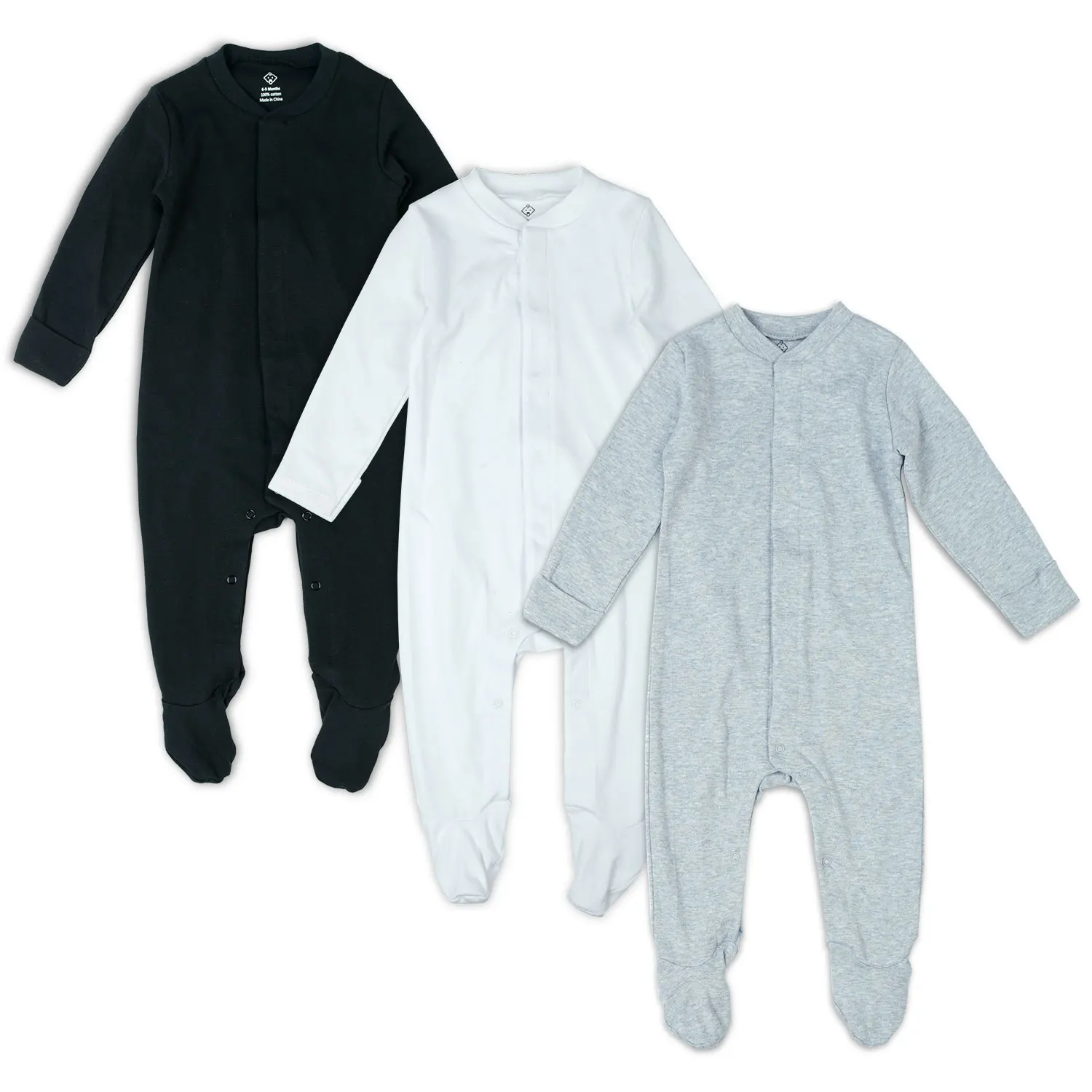 Hot selling Custom Baby Clothes Long Sleeve Cotton Fabric Solid Newborn baby boys' rompers With Mitts Baby Pajamas, Black,white,grey
Hot selling Custom Baby Clothes Long Sleeve Cotton Fabric Solid Newborn baby boys' rompers With Mitts Baby Pajamas, Black,white,grey
