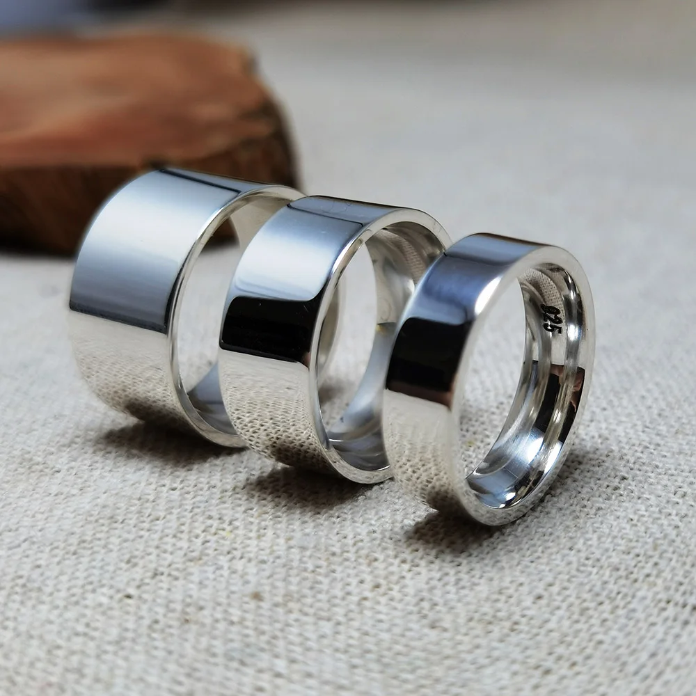 Real 925 Sterling Silver Plain Rings For Women Men High Polished Finish Simple Flat Comfortable Fits Wedding Band Couple Lovers
Real 925 Sterling Silver Plain Rings For Women Men High Polished Finish Simple Flat Comfortable Fits Wedding Band Couple Lovers