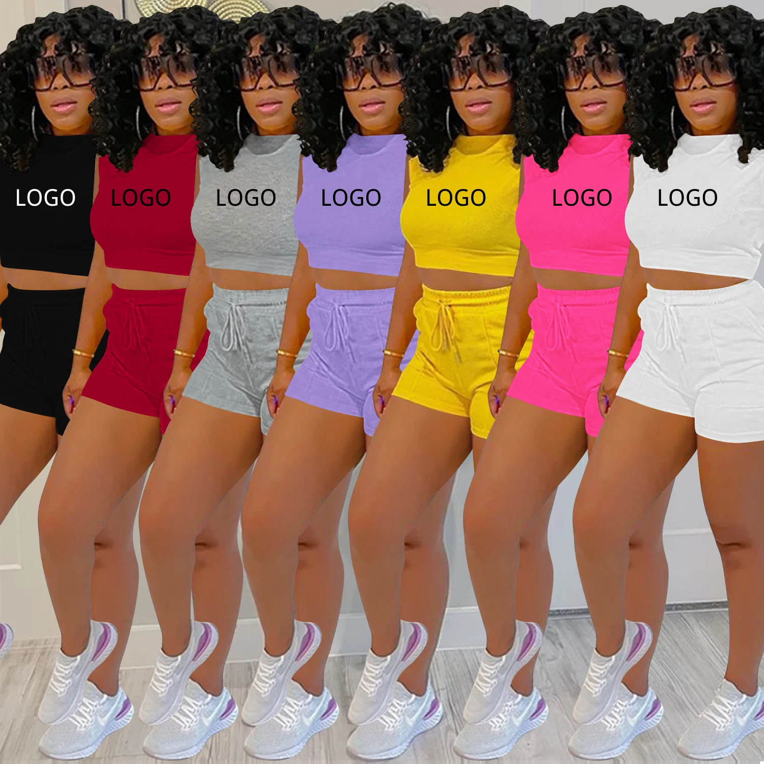 New Trend 2022 Woman Casual Two Piece Set Solid Color Sleeveless Crop Top And Strappy Shorts Sport Outfit Women Two Piece Set
New Trend 2022 Woman Casual Two Piece Set Solid Color Sleeveless Crop Top And Strappy Shorts Sport Outfit Women Two Piece Set