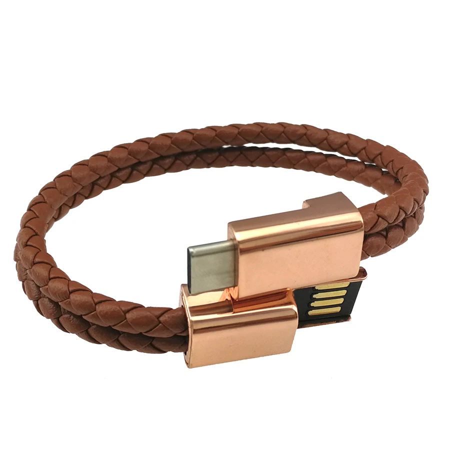 Low MOQ Customized Leather Micro Type C Usb Bracelet Charger Charging Data Cable For IPhone - ANKUX.COM