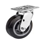 Heavy Duty Polyurethane Plastic Wheel Castor 6 Inch Rollerl Bearing Galvanized Bracket Trolley Wheel