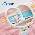 Aisleep 6 Layers High Quality Multifunctional Cartoon Printed Cotton Bandana Baby Bibs