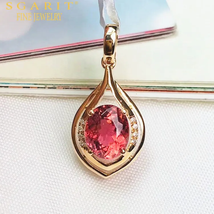 SGARIT new style beautiful fine jewelry wholesale 18k gold choker making 1.46ct natural red tourmaline pendant
SGARIT new style beautiful fine jewelry wholesale 18k gold choker making 1.46ct natural red tourmaline pendant