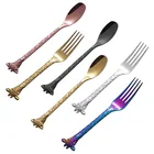 Coloured colorful rainbow metal inox 304 stainless steel animal giraffe tea coffee sugar stirring spoon gift set