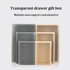 Custom Logo Gift Box Packaging Clear Frosted Sliding Kraft Drawer Box