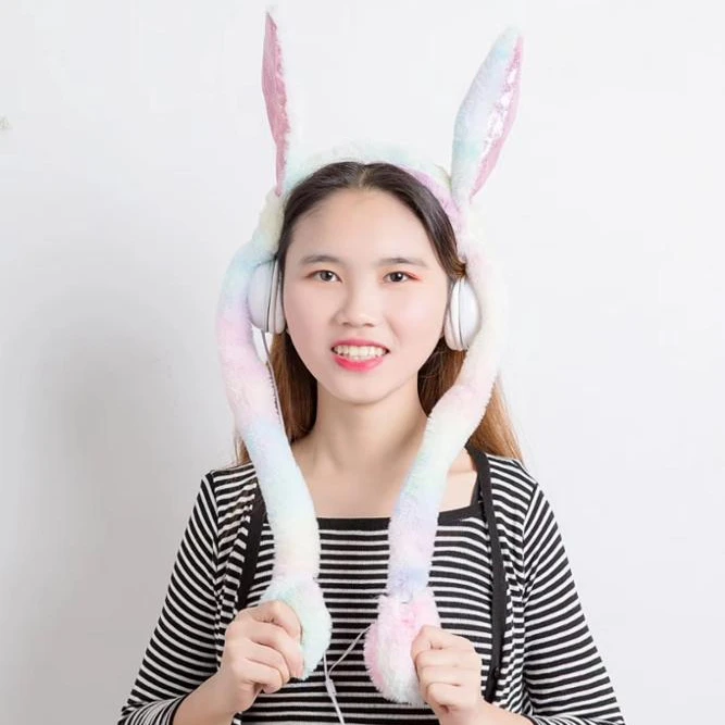 Moving ears Korean rabbit moving ears gift earphones fluffy cute fun plush rabbit wired earphones, Seven colors/pink/watermelon red/gray/sky blue
Moving ears Korean rabbit moving ears gift earphones fluffy cute fun plush rabbit wired earphones, Seven colors/pink/watermelon red/gray/sky blue