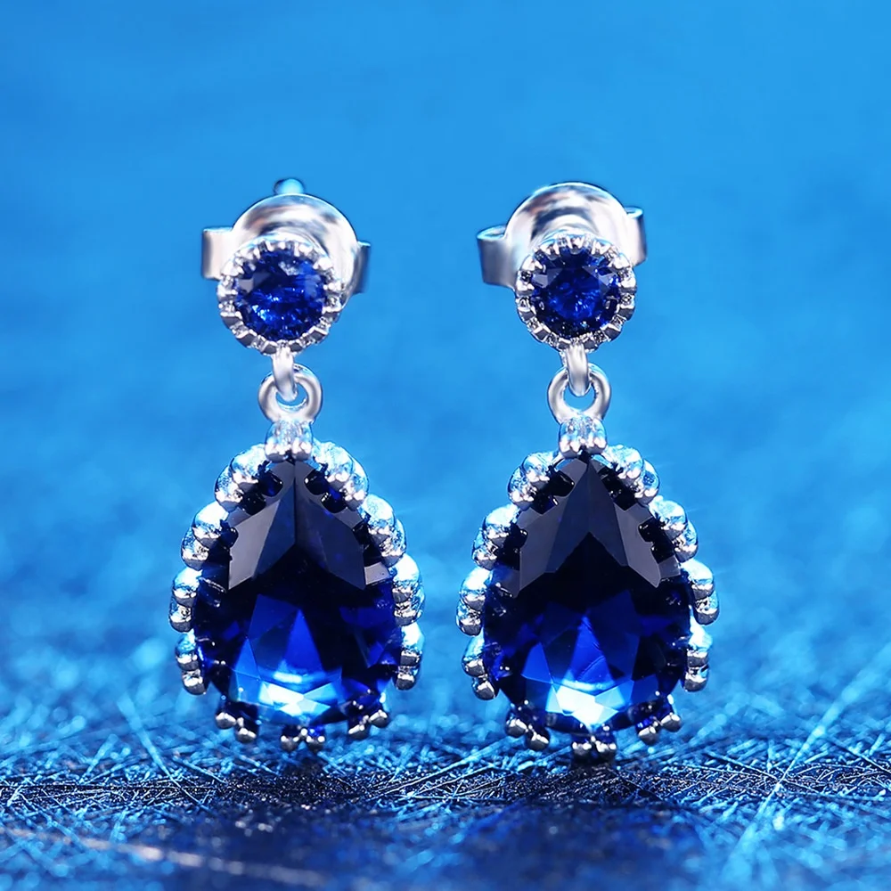 Fashion Earrings for Women Drop of Ocean Blue Zircon Crystal Romantic Bridal Jewelry Silver Color Valentine's Day Gift Ladies
Fashion Earrings for Women Drop of Ocean Blue Zircon Crystal Romantic Bridal Jewelry Silver Color Valentine's Day Gift Ladies