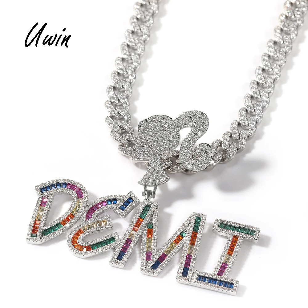 Barbie Bling Multi Color CZ Square Baguette Letter Initials Colorful Chain Custom Name Necklace For Rapper
Barbie Bling Multi Color CZ Square Baguette Letter Initials Colorful Chain Custom Name Necklace For Rapper