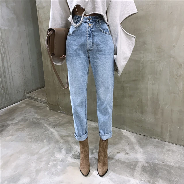 Korean Women's Jeans Streetwear Ladies Slouchy Jeans Denim High Waist Cotton Vintage Pencil Pants 2021 Summer Mom Jeans
Korean Women's Jeans Streetwear Ladies Slouchy Jeans Denim High Waist Cotton Vintage Pencil Pants 2021 Summer Mom Jeans