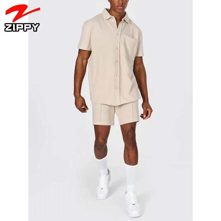 High Quality Custom Logo Two Piece Suits Solid Color Plain Tracksuit short sleeve shirt and shorts button up men sweatsuit, Custom color
High Quality Custom Logo Two Piece Suits Solid Color Plain Tracksuit short sleeve shirt and shorts button up men sweatsuit, Custom color