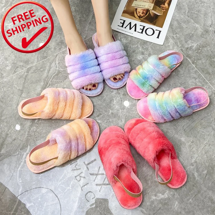 European and American fashion hairy slippers female colorful gradient home plus size heel sandals and slippers with strap, Light brown, dark brown, white pink purple
European and American fashion hairy slippers female colorful gradient home plus size heel sandals and slippers with strap, Light brown, dark brown, white pink purple
