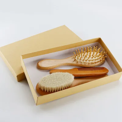 Soft natural wool brush scalp wooden baby scalp hair brush and comb set for baby hair care, Natural wood color
Soft natural wool brush scalp wooden baby scalp hair brush and comb set for baby hair care, Natural wood color