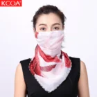 KCOA Summer Face Scarf Bandana UV Protect Chiffon Silk Neck Gaiter Sunscreen Muffler Hijab for Women