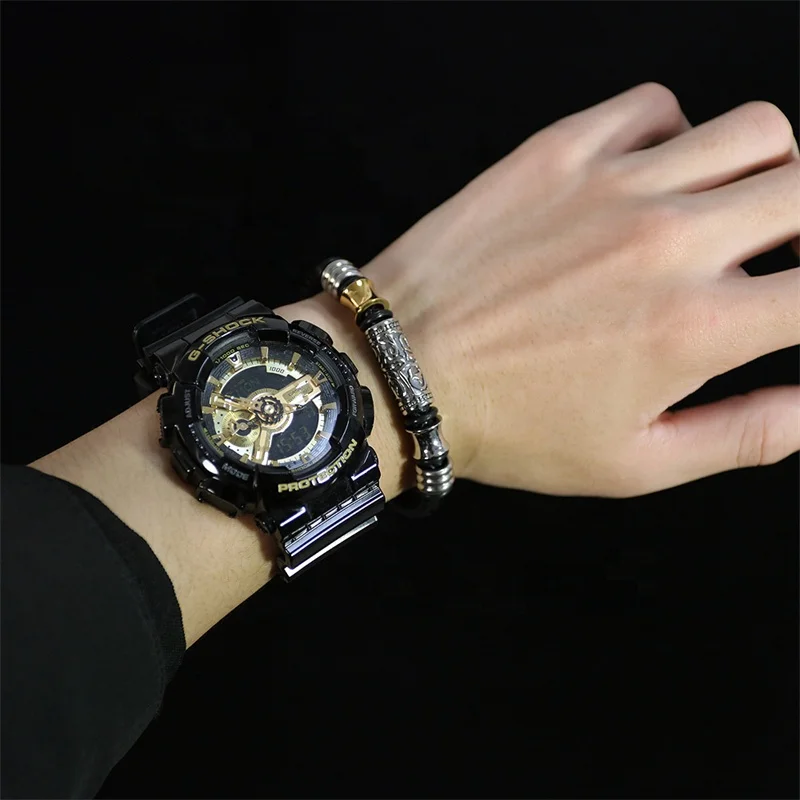 Fashion retro woven beads leather bracelet men's Hip Hop Street trendy stainless steel bracelet male
Fashion retro woven beads leather bracelet men's Hip Hop Street trendy stainless steel bracelet male