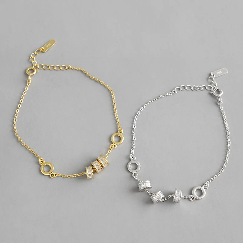 High Quality Zircon Transfer Bead Sterling Silver Bracelet Real Gold Plated Round Circle Crystal Bead 925 Charm Bracelet
High Quality Zircon Transfer Bead Sterling Silver Bracelet Real Gold Plated Round Circle Crystal Bead 925 Charm Bracelet