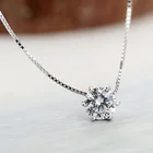 Jewelry Cubic 2020 Korean Shinny Jewelry Sets Necklace Geometric Cubic Zirconia Round Crystal Pendant Necklace