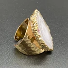 Ring Stone Rings New Arrival Drusy Druzy Geode Ring Adjustable Size Gold Plated Copper Stone Rings