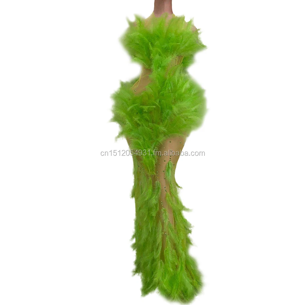 Green Feather Dresses for Women Summer See-througth Mesh Outfits Dress Lady Nightclub Party Stage Wear Singer Costume
Green Feather Dresses for Women Summer See-througth Mesh Outfits Dress Lady Nightclub Party Stage Wear Singer Costume