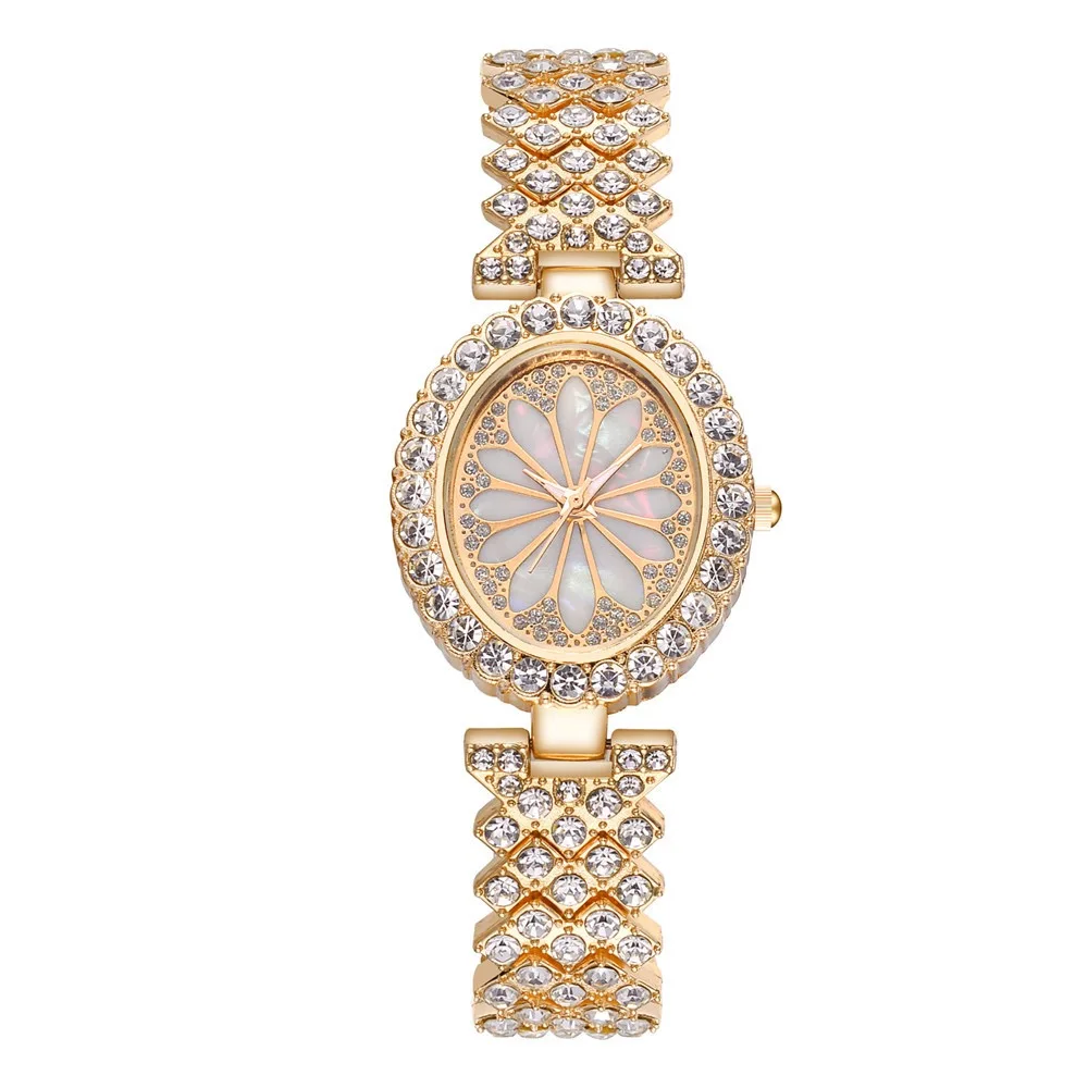 2021 New women oval petals diamond watch casual ladies quartz stainless steel watch, 3 colors
2021 New women oval petals diamond watch casual ladies quartz stainless steel watch, 3 colors