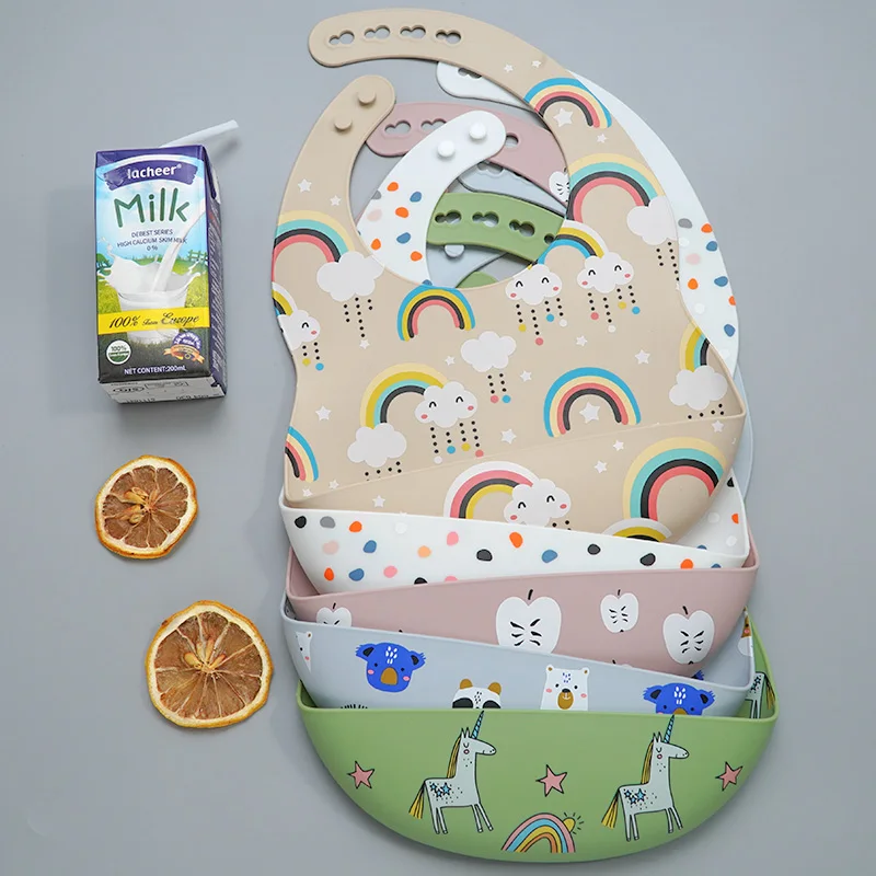 Printing Silicone Baby Bibs Feeding Kids Solid Waterproof Cartoon Pattern Silicone Bibs Easy Clean Bibs
Printing Silicone Baby Bibs Feeding Kids Solid Waterproof Cartoon Pattern Silicone Bibs Easy Clean Bibs