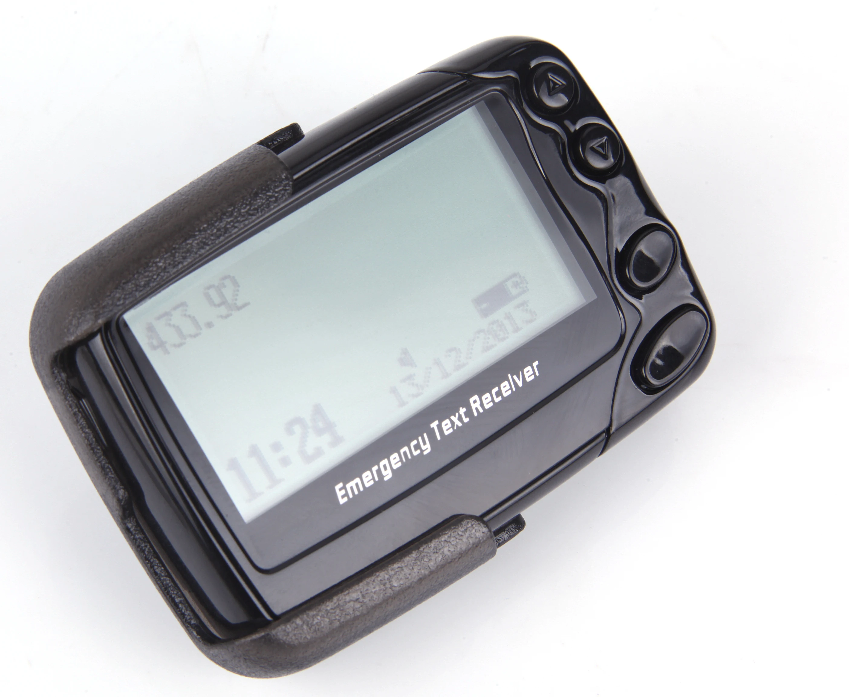 Wireless POCSAG program customize display text 4 lines alpha-numeric beeper pager receiver, Black
