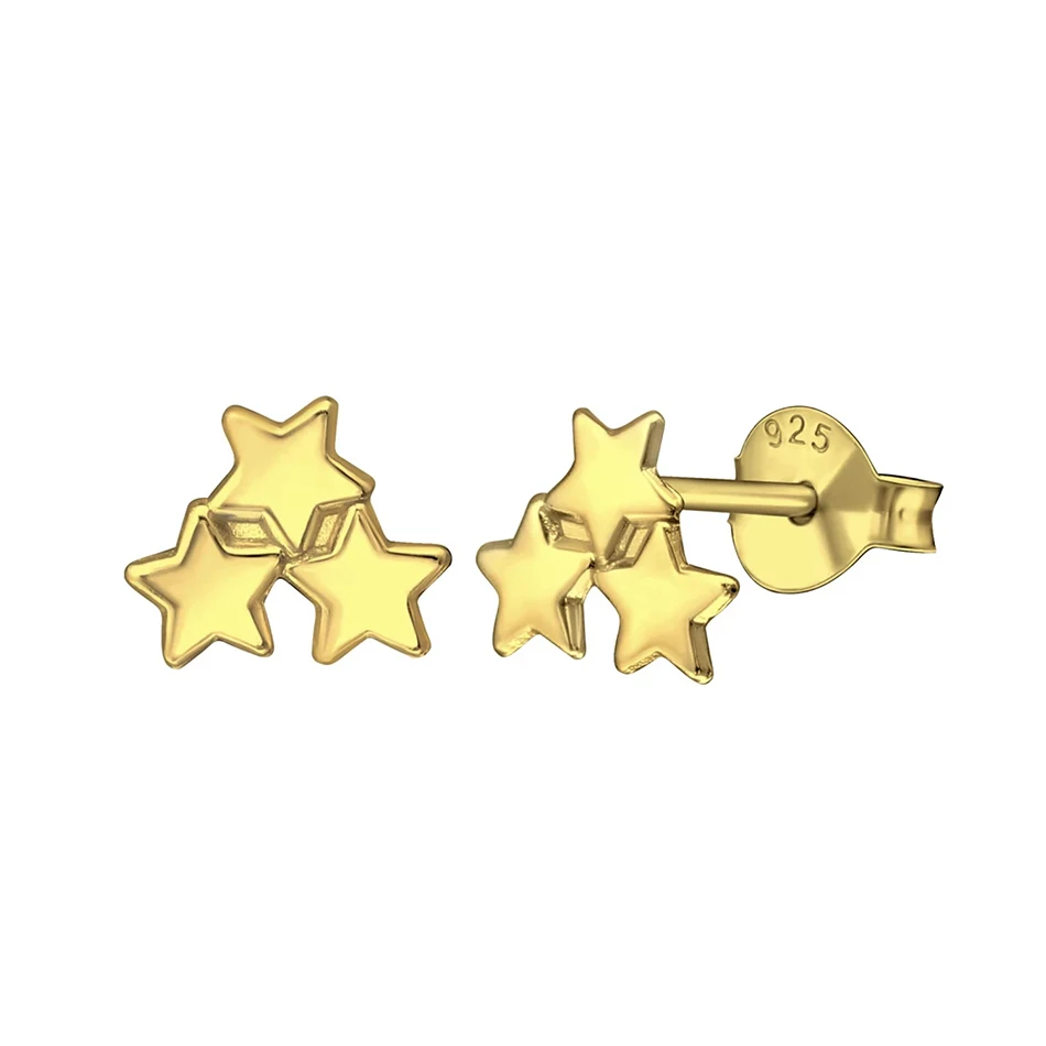 Silver Earrings Jewelry Wholesale 925 Sterling Silver 18k Gold Plated Triple Star Stud Earrings
Silver Earrings Jewelry Wholesale 925 Sterling Silver 18k Gold Plated Triple Star Stud Earrings