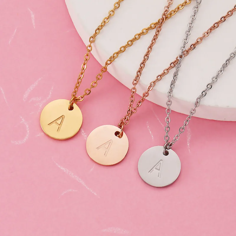 Trendy stainless steel disc corrosion english 12mm*12mm letter pendant 1.5mm chain link for women
Trendy stainless steel disc corrosion english 12mm*12mm letter pendant 1.5mm chain link for women