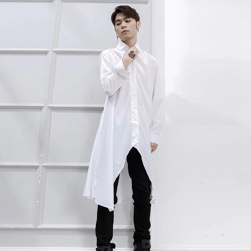 Men's long sleeve shirt Japanese Slim Fit Shirt Long Coat spring and summer new size knee length performance stage host
Men's long sleeve shirt Japanese Slim Fit Shirt Long Coat spring and summer new size knee length performance stage host