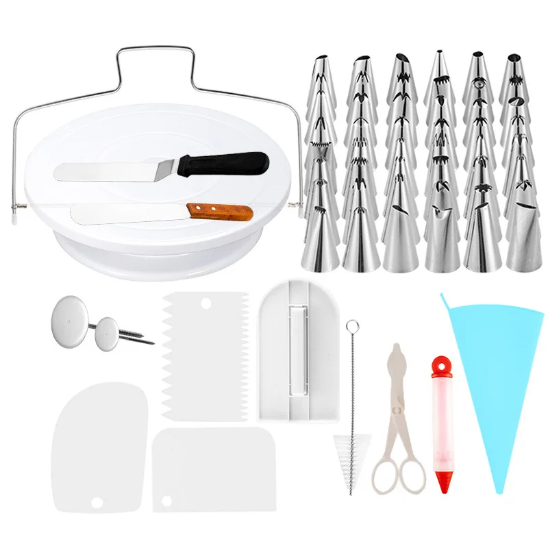 73 pcs Cake Turntable Set Stainless Steel Decorating Tip Writing Pen Brush Baking Tool Set Factory In Stock, As picture
73 pcs Cake Turntable Set Stainless Steel Decorating Tip Writing Pen Brush Baking Tool Set Factory In Stock, As picture