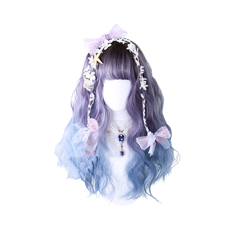 Starry Blue Purple Gradient Dream Long Curly Synthetic Hair Sweet Lolita Japanese Cosplay Party Natural Female Wigs, Pic showed
Starry Blue Purple Gradient Dream Long Curly Synthetic Hair Sweet Lolita Japanese Cosplay Party Natural Female Wigs, Pic showed