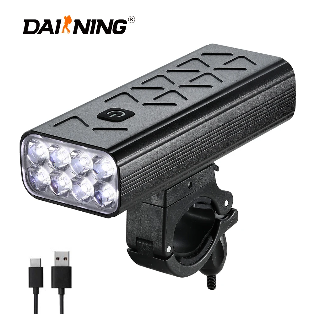 DAINING Aluminum Alloy 5000LM Powerful Bike Lights Front, 8 LED USB Rechargeable Waterproof Bicycle Light Set with Power Bank
DAINING Aluminum Alloy 5000LM Powerful Bike Lights Front, 8 LED USB Rechargeable Waterproof Bicycle Light Set with Power Bank