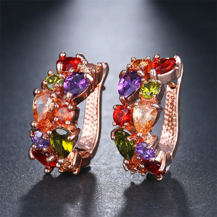 Hot Selling Trendy Silver Rose Gold Colorful CZ Zircon Clip Earrings Bride Wedding Prom Jewelry Gift, Multi colors
Hot Selling Trendy Silver Rose Gold Colorful CZ Zircon Clip Earrings Bride Wedding Prom Jewelry Gift, Multi colors