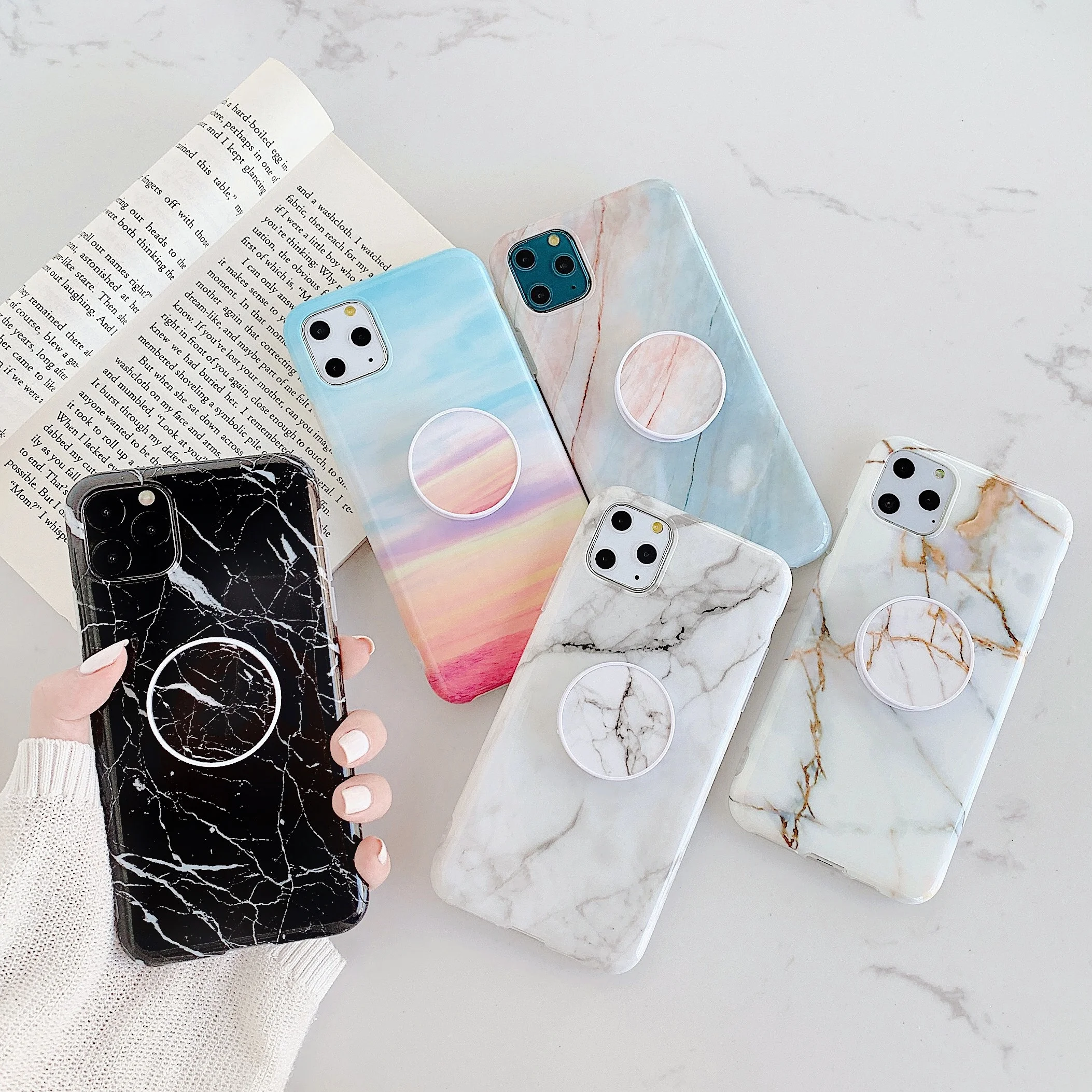 For iPhone 11 Pro Max Marble IMD Case with Air Bracket Soft TPU Marble Mobile Phone Case for iPhone 12 12 Pro, Multi colors
For iPhone 11 Pro Max Marble IMD Case with Air Bracket Soft TPU Marble Mobile Phone Case for iPhone 12 12 Pro, Multi colors