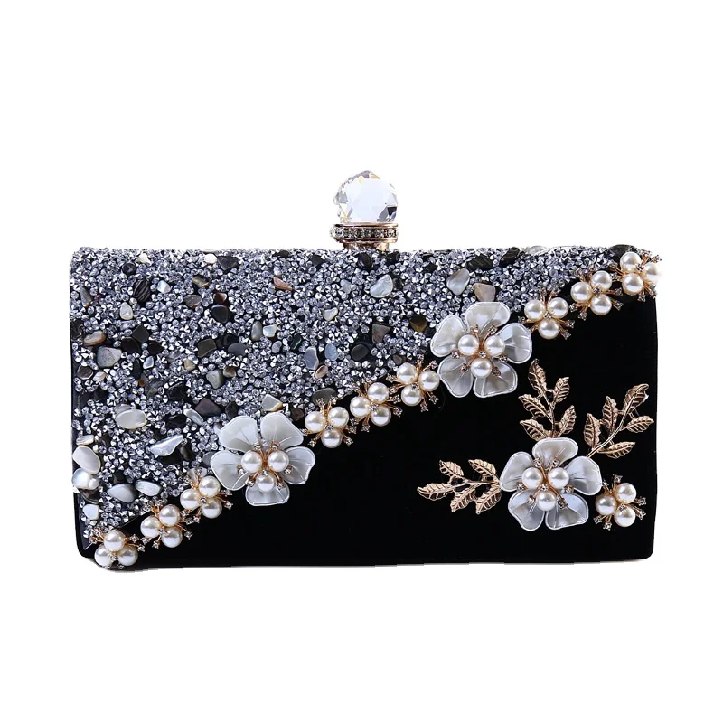 Flower Shell Wedding Day Clutch With Pearl Diamonds Luxury Black Color Evening Bags Acrylic Stone Leaf Purse side purse
Flower Shell Wedding Day Clutch With Pearl Diamonds Luxury Black Color Evening Bags Acrylic Stone Leaf Purse side purse