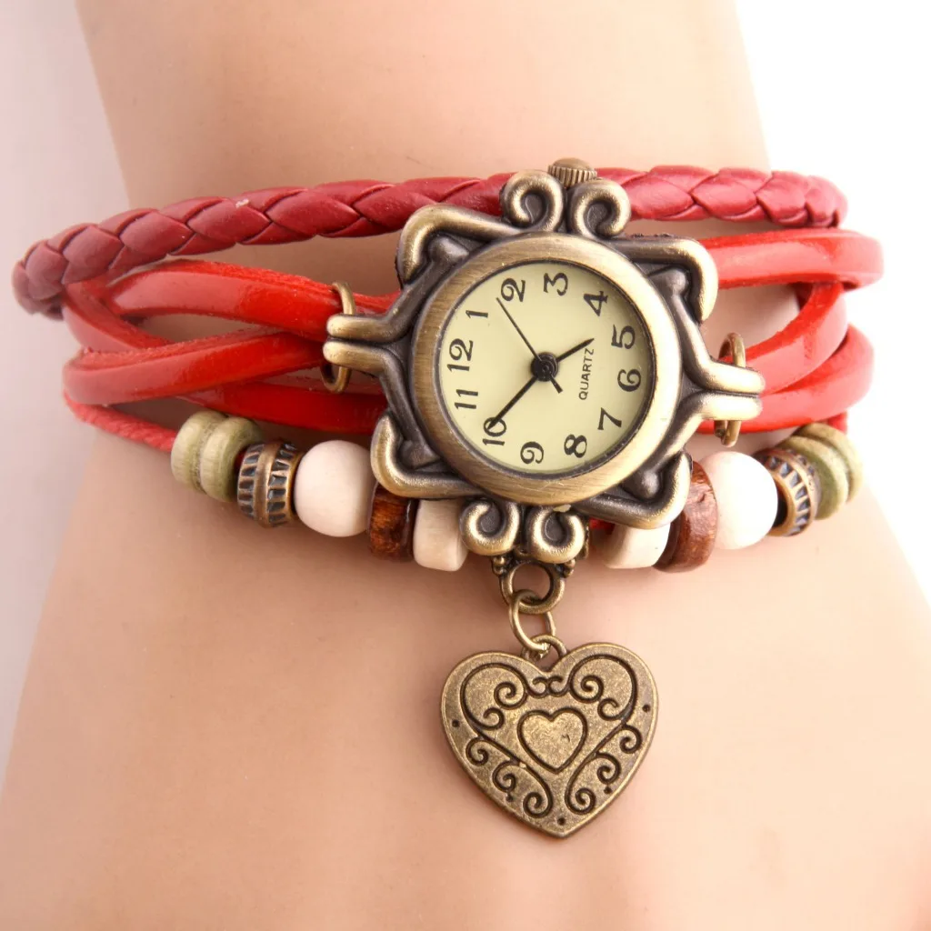 Fashion Leather Watch Knit Quartz Wristwatch Bracelet Women Quartz Wrist Charm Bangles Butterfly Heart leaf Pendants Watches, 6 colors
Fashion Leather Watch Knit Quartz Wristwatch Bracelet Women Quartz Wrist Charm Bangles Butterfly Heart leaf Pendants Watches, 6 colors