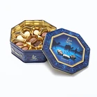 Custom food-grade oval shape biscuit tin packing box, oval butter cookie tin box ,candy tin can for food