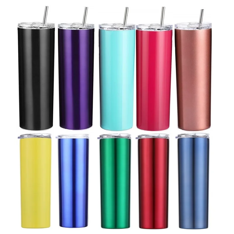 Custom Double Walle 304 Stainless Steel Vacuum Insulated 20oz Straight Skinny Travel Tumbler Cups with Straw, Colors
Custom Double Walle 304 Stainless Steel Vacuum Insulated 20oz Straight Skinny Travel Tumbler Cups with Straw, Colors