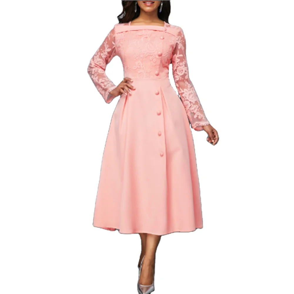 New Design Luxury Long Sleeve Button Detail Solid Color Lace Midi Evening Mother of the Bride Dresses
New Design Luxury Long Sleeve Button Detail Solid Color Lace Midi Evening Mother of the Bride Dresses