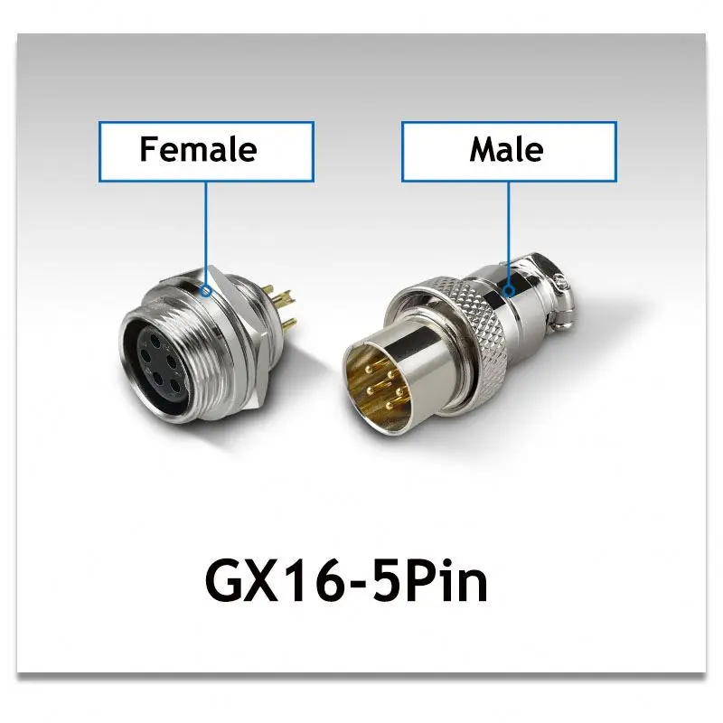 

5 Pin 16mm Male Female Wire Panel Connector kit GX16 Socket+Plug for aviation,computer ect.5P reversed assembling type