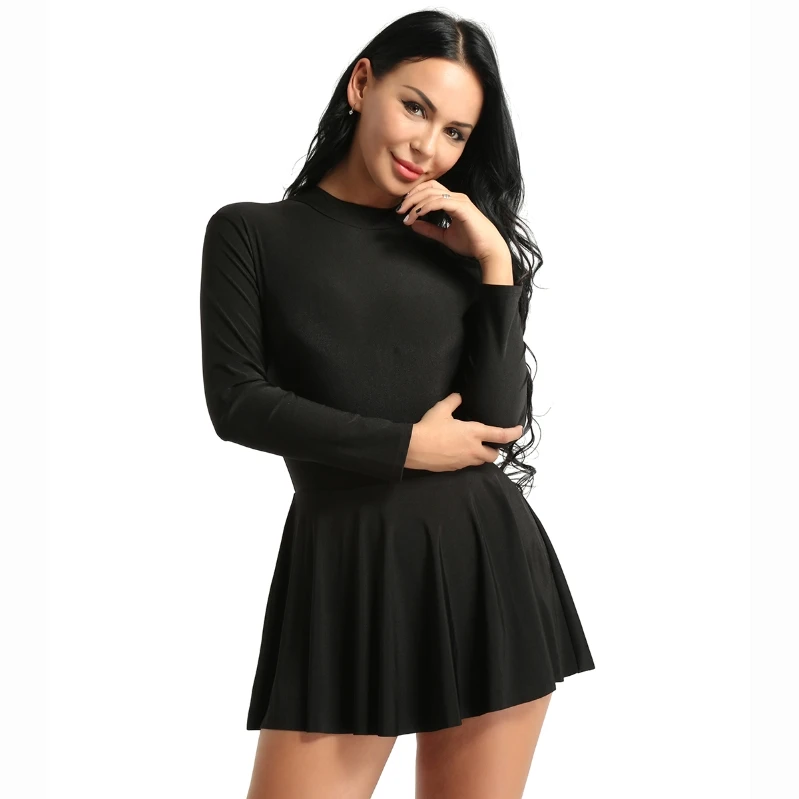 iEFiEL Women Adult Long Sleeve Back Zippered Mini Gymnastics Leotard Ice Skating Dress Stage Dance Costumes
iEFiEL Women Adult Long Sleeve Back Zippered Mini Gymnastics Leotard Ice Skating Dress Stage Dance Costumes