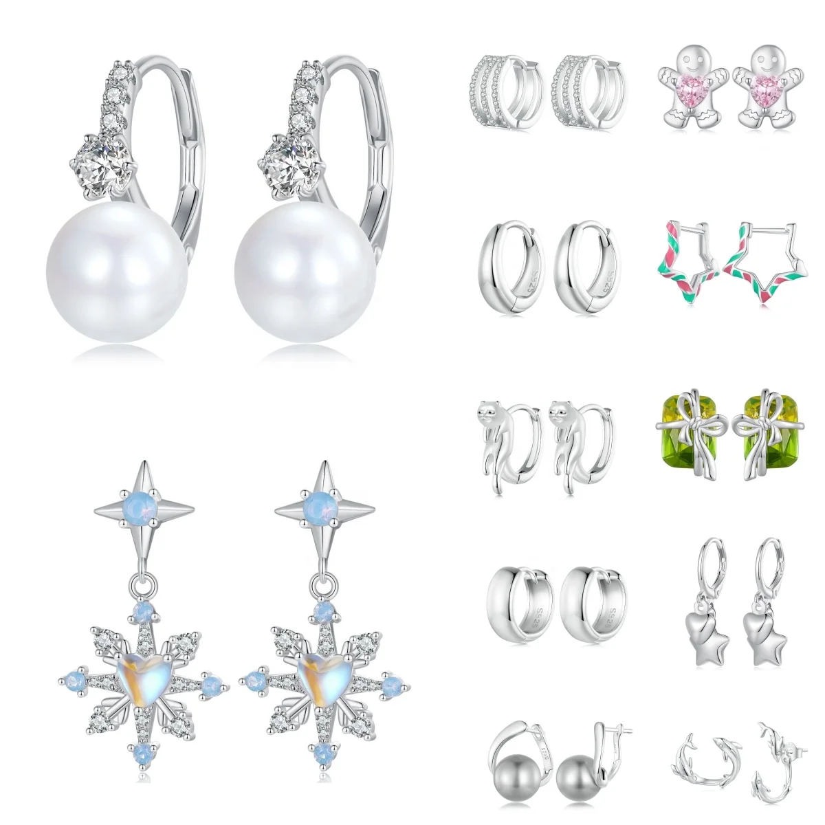 Qings Fashion Design Jewelry 925 Sterling Silver Zirconia Earrings Fine Jewelry Custom Simple Stud&Pendant Earring for Women
Qings Fashion Design Jewelry 925 Sterling Silver Zirconia Earrings Fine Jewelry Custom Simple Stud&Pendant Earring for Women