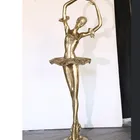 classical ballet dancer statue bronze / brass dancing girl sculpture for garden